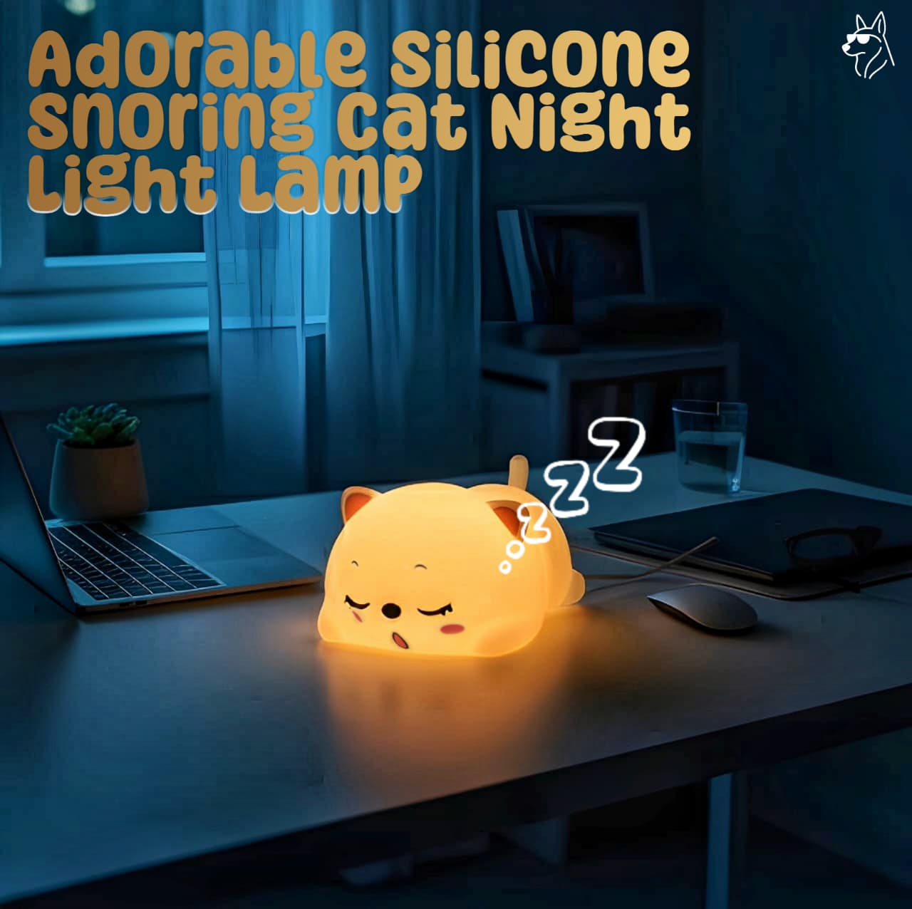 Adorable Silicon Snoring Cat Night Light Lamp