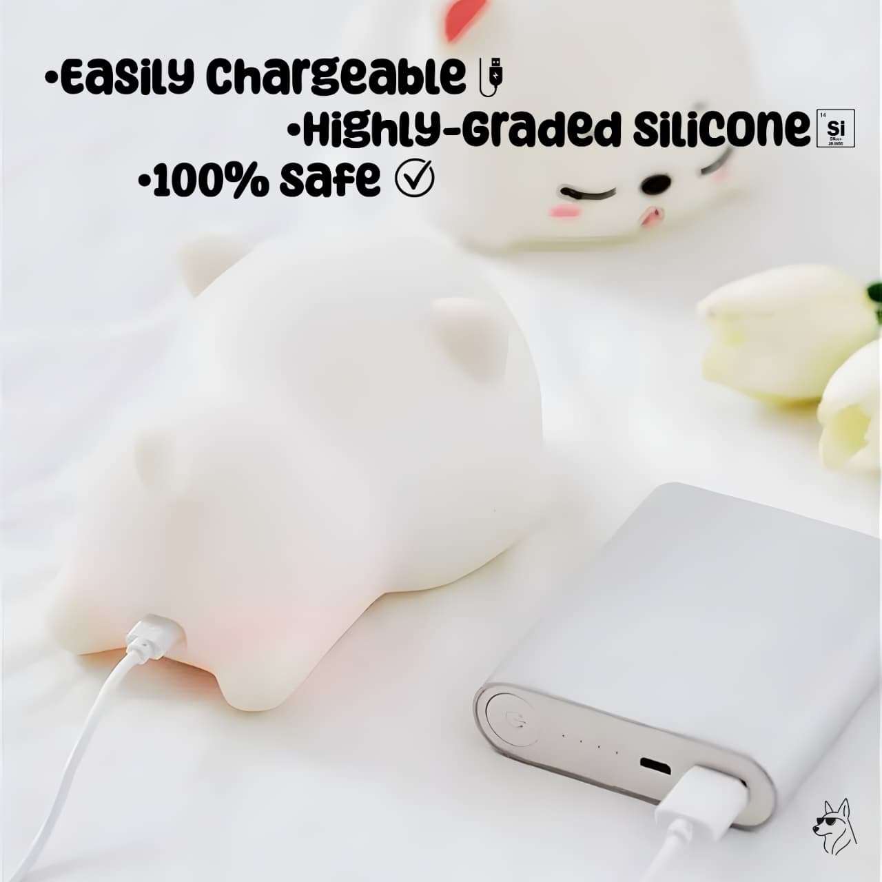Adorable Silicon Snoring Cat Night Light Lamp