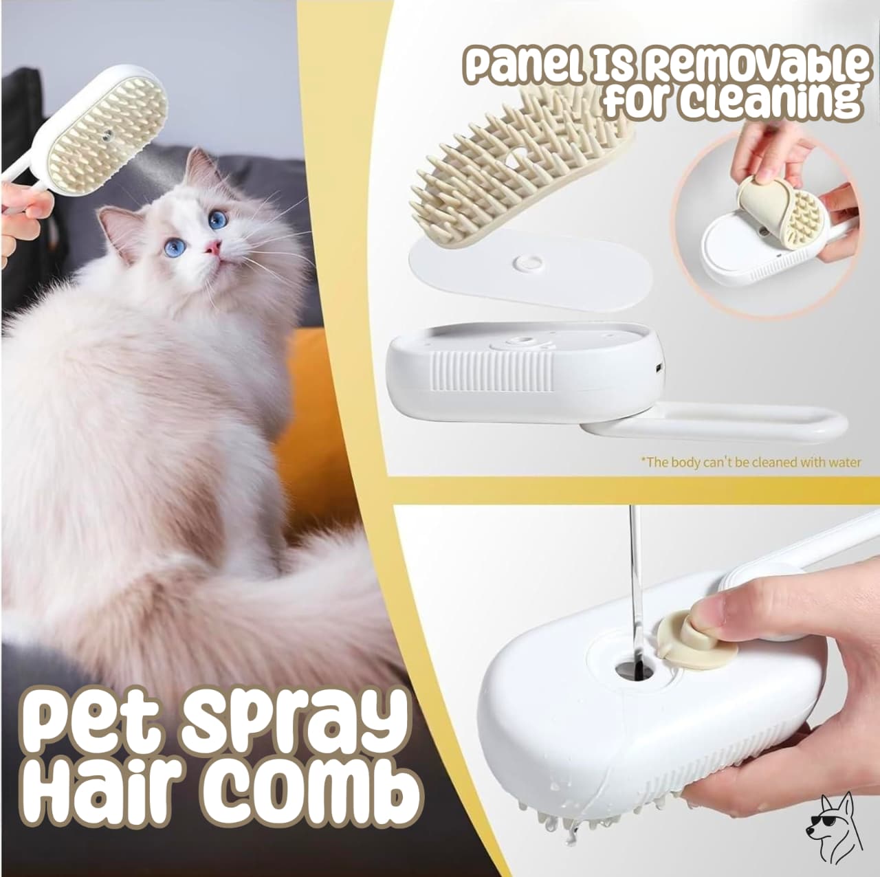 Premium Steam Grooming Brush for Dogs & Cats
