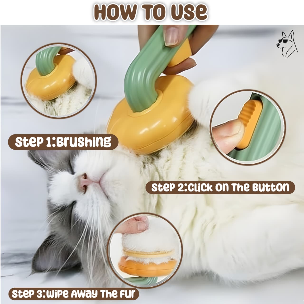 Premium Self Cleaning Dog & Cat Grooming Comb
