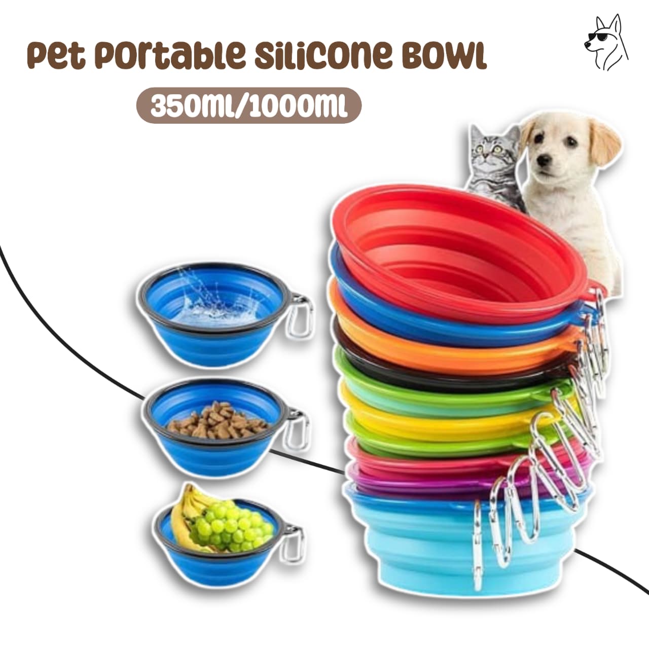 Premium Foldable Silicone Pet Feed Bowl
